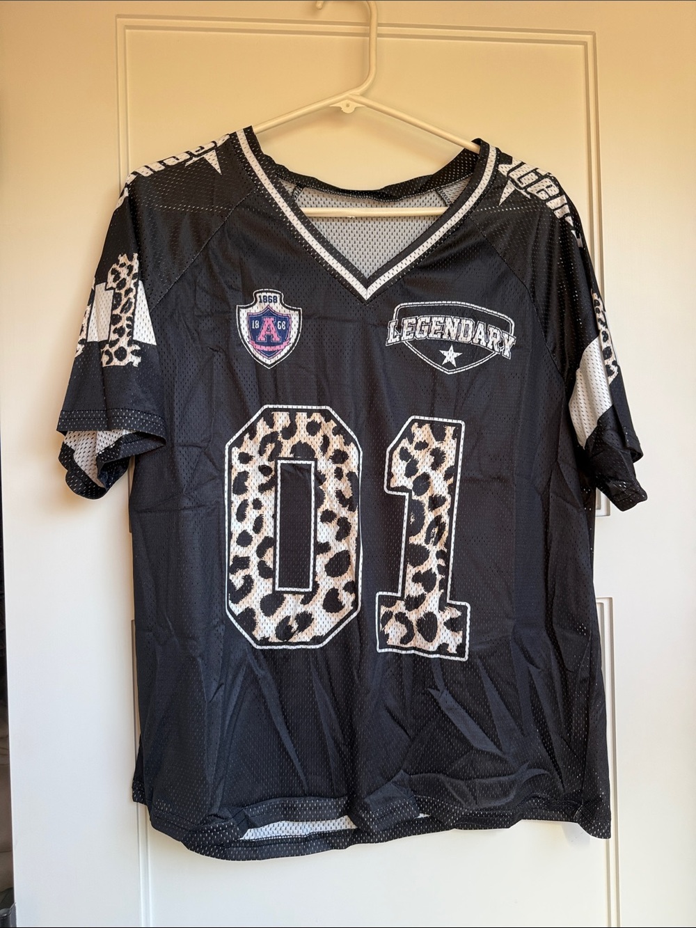Legendary Black Mesh Jersey with Leopard 01